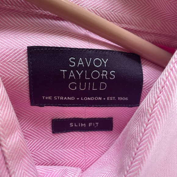 Pink Long Sleeve Slim Fit Button Down Dress Shirt - Picture 4 of 4